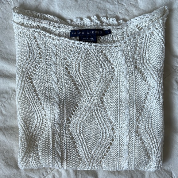 Ralph Lauren Crochet Linen short Sleeve Sweater / Size S - Picture 8 of 8